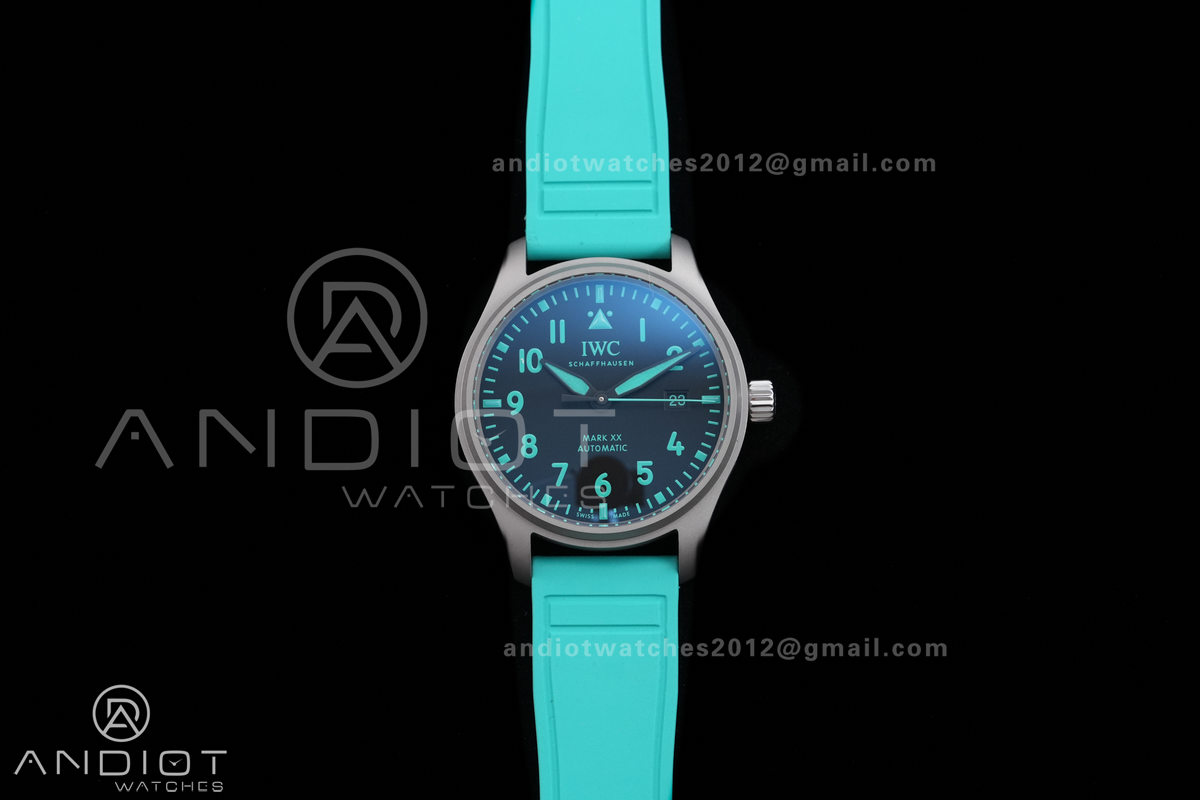 Mark XX IW328210 Mercedes-AMG Petronas F1 Team Ti M+F 1:1 Best Edition Black Dial on Green Rubber Strap MIYOTA 9015