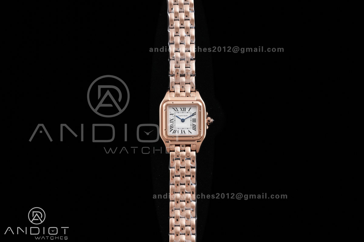 Panthère 22mm BVF 1:1 Best Edition RG White Dial on RG Bracelet Ronda Quartz