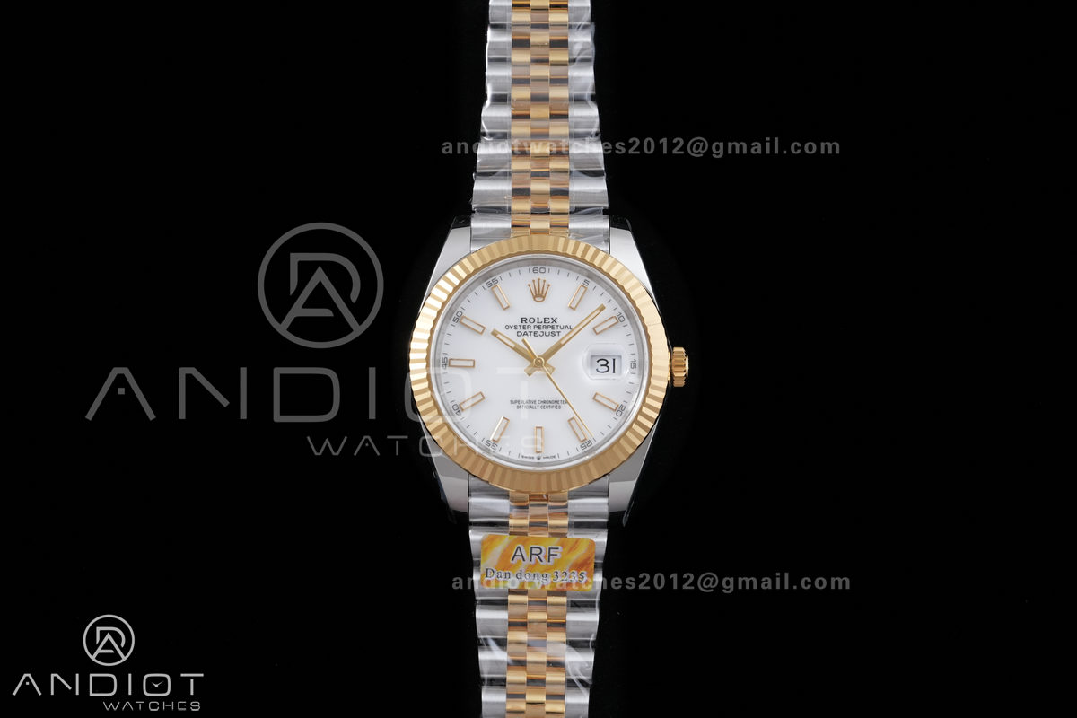 DateJust 41 126333 SS/YG ARF 1:1 Best Edition White Stick Dial on Jubilee Bracelet DD3235