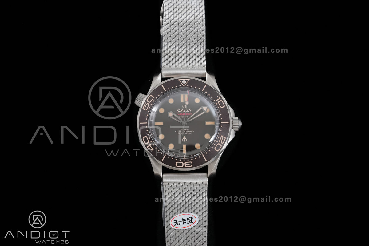 Seamaster 300 "No Time to Die" Titanium ORF 1:1 Best Edition On Titanium Mesh Bracelet SA8806 Super Clone (Free Nato)Free Sprung
